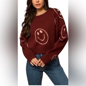 ALTAR’D STATE Smiley Face Oversized  Sweater Sz Small